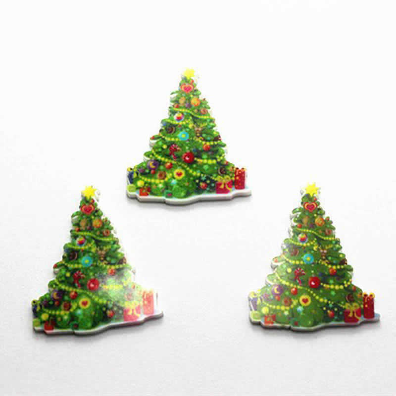＜グリーンピアッシング＞ クリスマスツリー フラットアクリル樹脂 アクセサリーパーツ画像