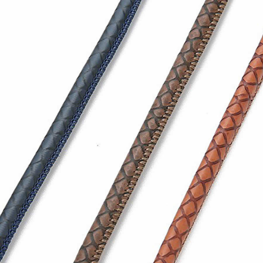 ＜グリーンピアッシング＞ 編み込み織りフラットレザーロープ /10cm単位