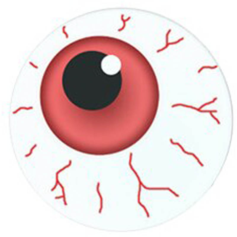 ＜グリーンピアッシング＞ うわめづかい赤い目・アイカボーションガラスパーツ画像