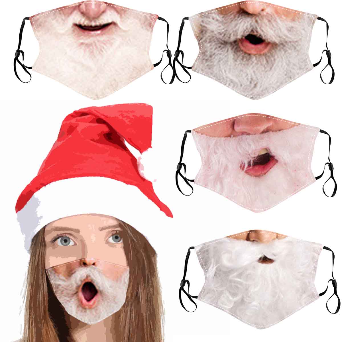 ＜グリーンピアッシング＞ サンタクロースのおひげのマスク画像