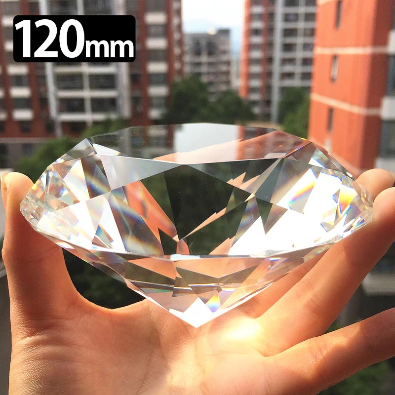 ＜グリーンピアッシング＞ クリスタルダイヤモンドカットガラスディスプレイ /120mm