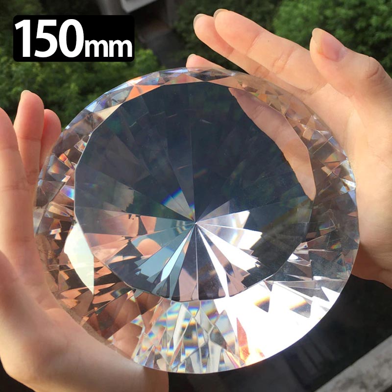 ＜グリーンピアッシング＞ クリスタルダイヤモンドカットガラスディスプレイ /150mm