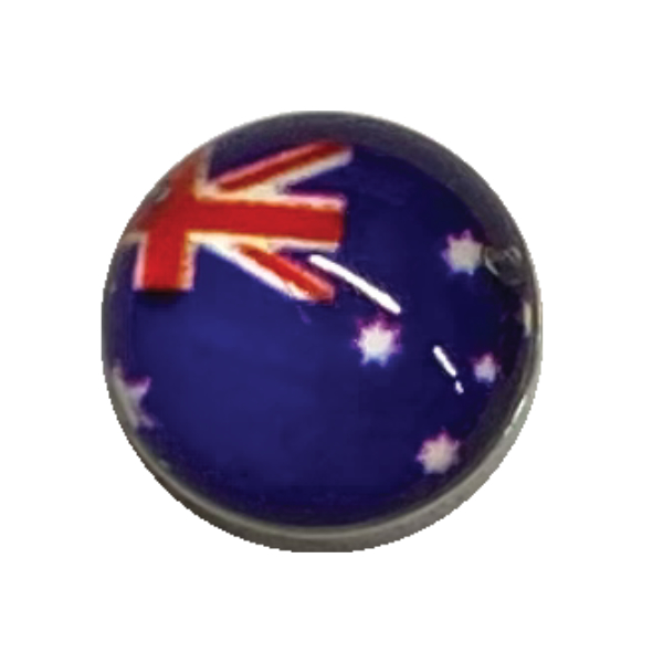 ＜グリーンピアッシング＞ オーストラリア国旗ネジ式ディスクキャッチ 14G